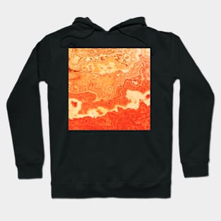 coral orange beige gold abstract marbled abstract digital painting Hoodie